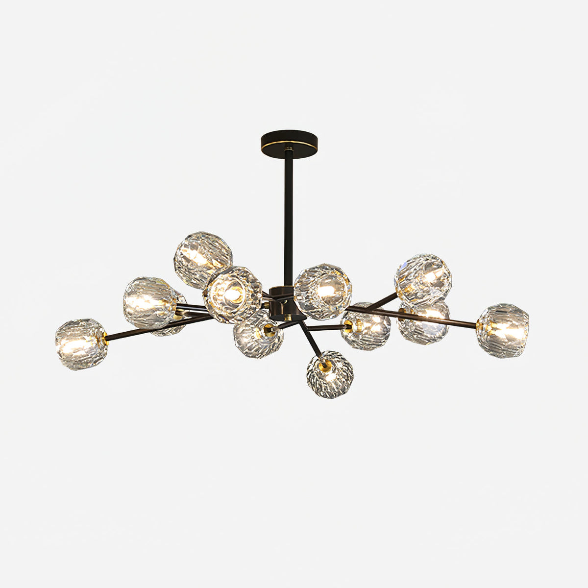 Talene Suspension Lampe Boule en Cristal et Laiton en Grappe