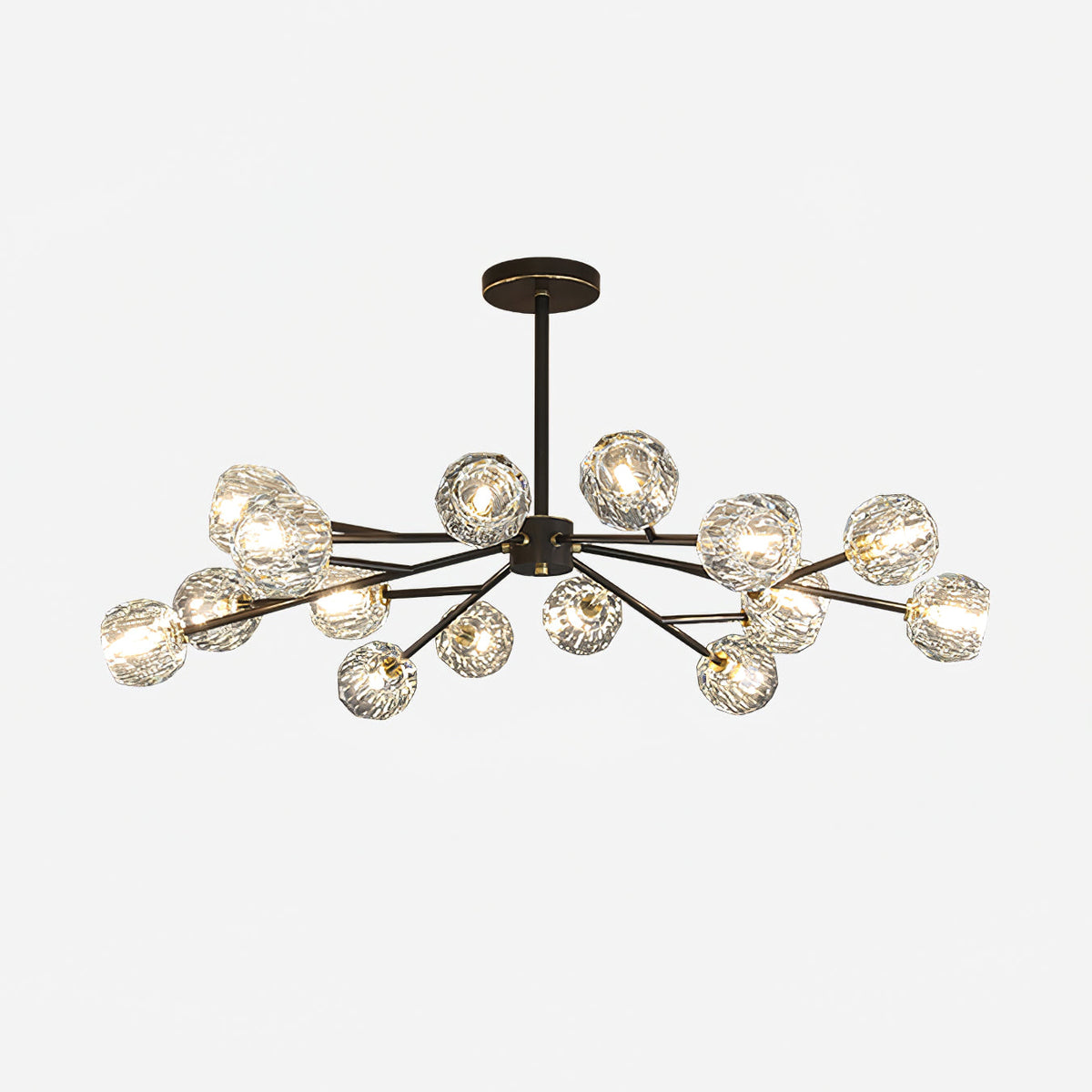 Talene Suspension Lampe Boule en Cristal et Laiton en Grappe