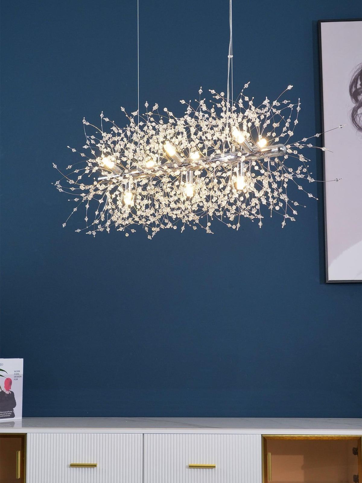 Edressa Lustre Cristal Pissenlit avec Cristaux