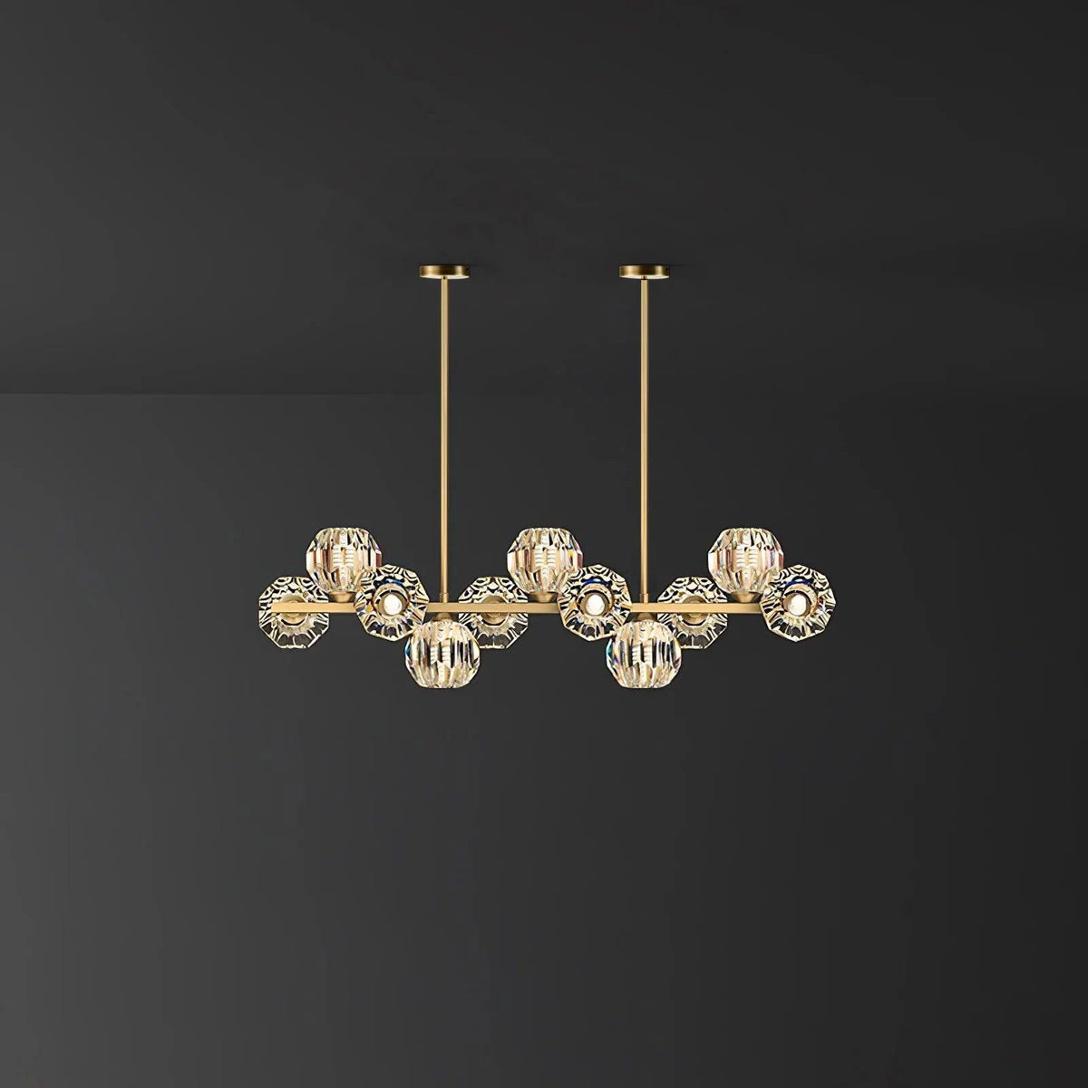 Silvael Lustre Luxueux Boule Laiton Cristal Verre
