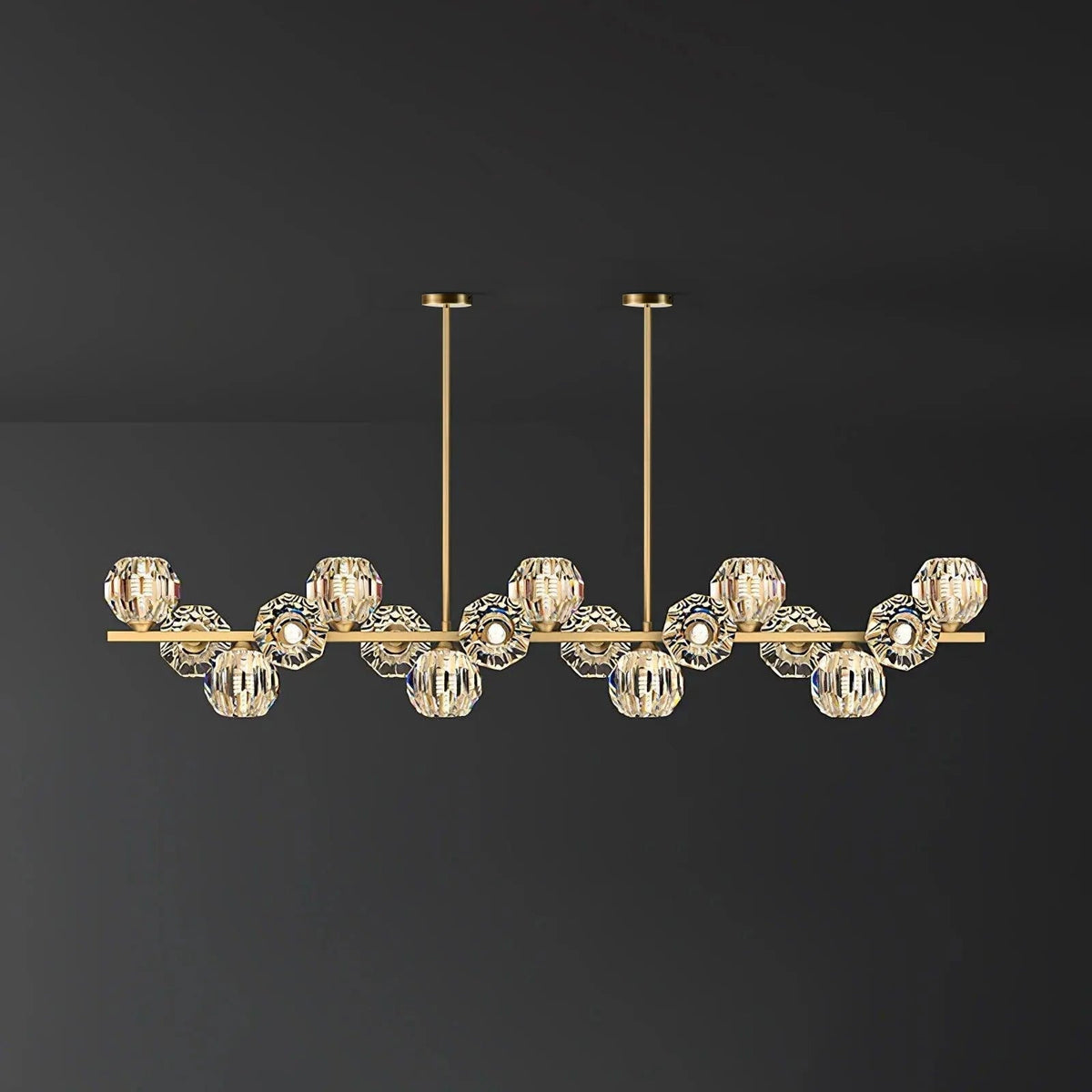 Silvael Lustre Luxueux Boule Laiton Cristal Verre