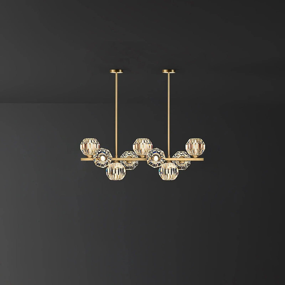 Silvael Lustre Luxueux Boule Laiton Cristal Verre