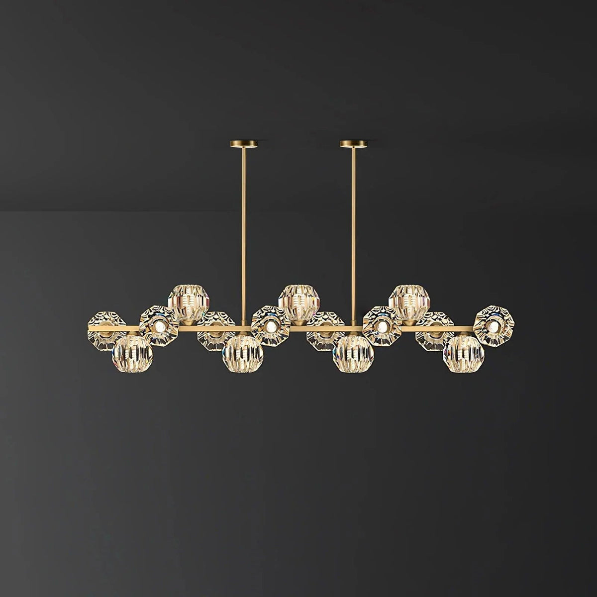 Silvael Lustre Luxueux Boule Laiton Cristal Verre