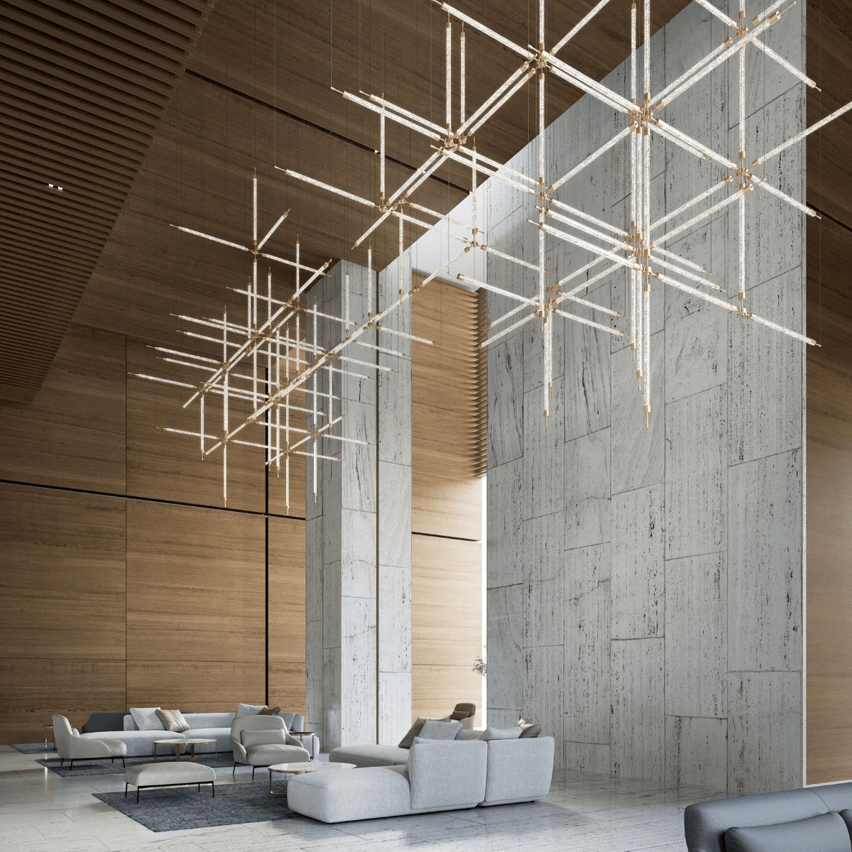 Crystal Grid Customize Chandelier-Neutral Decor