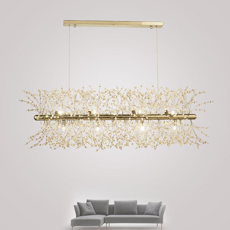 Bastiana Lustre Laiton Linéaire Cristal Branche