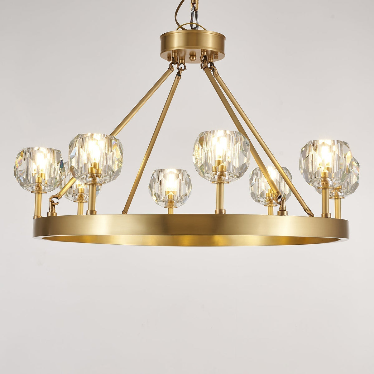 Syzorisra Lustre Cristal Laiton Moderne