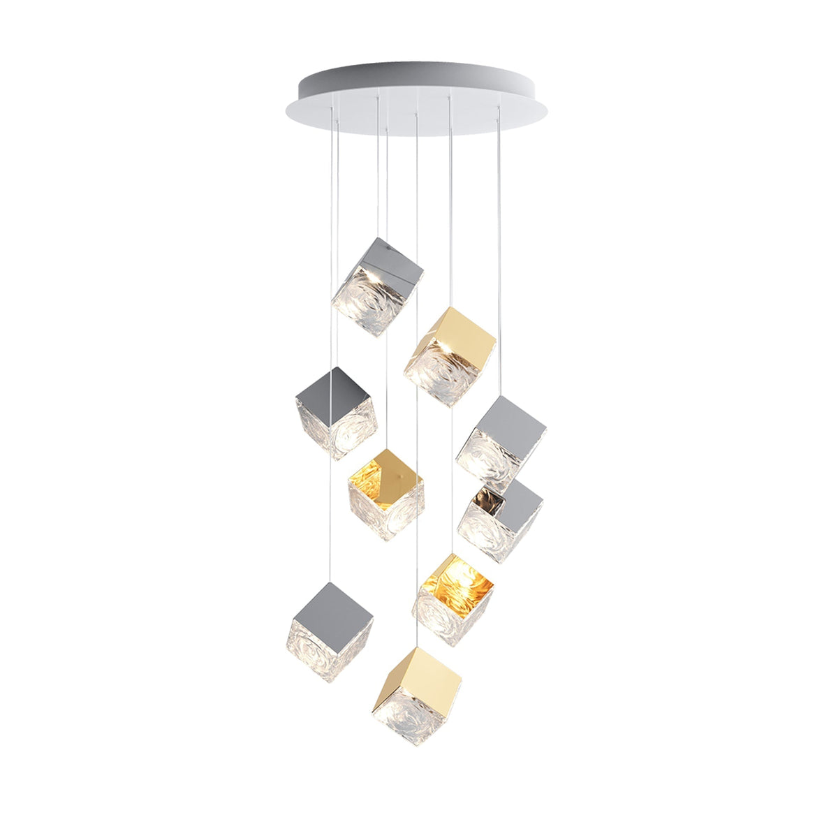Cubic Luster Cascade Chandelier-Neutral Decor