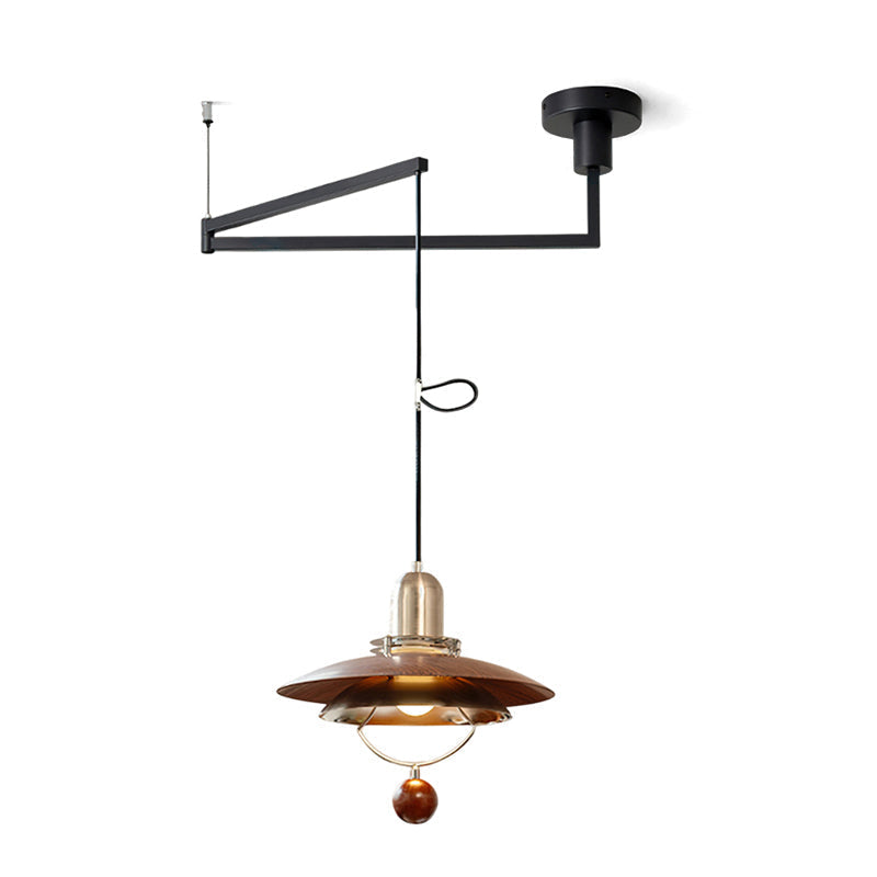 Product dimensions diagram for the Cullen Swing Arm Pendant Light.