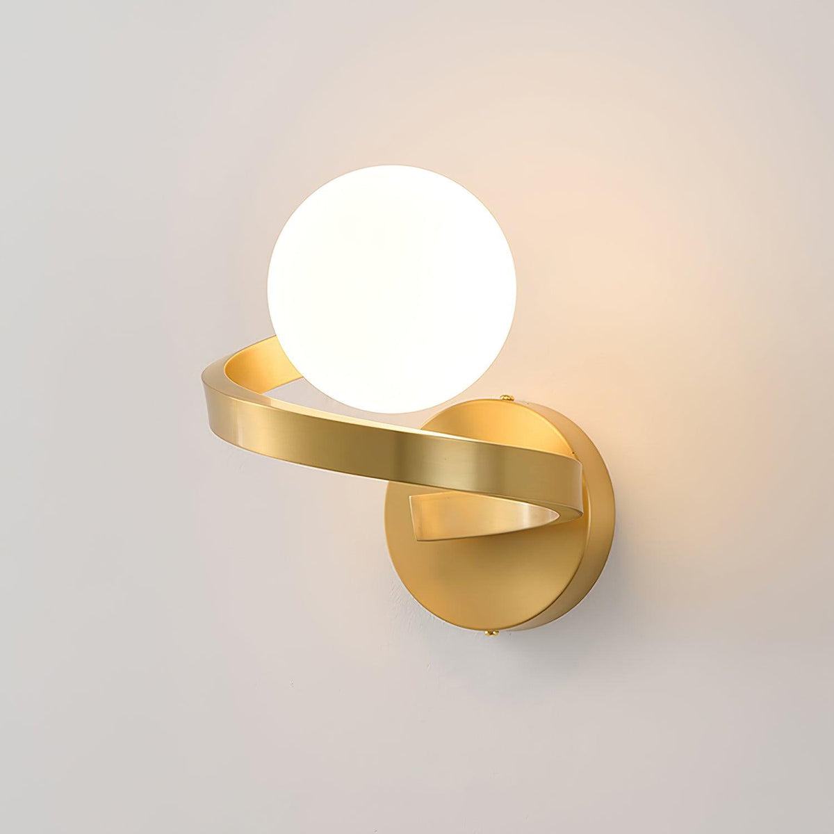 Tevelle Courbé Moderne Minimaliste Laiton Verre Applique Murale