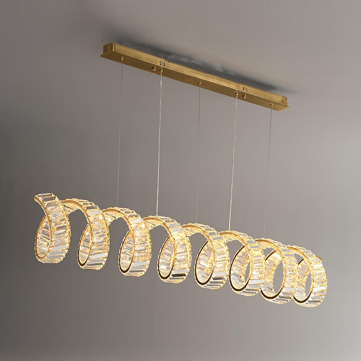 Dorista Lustre Courbé Cristal LED Luxueux