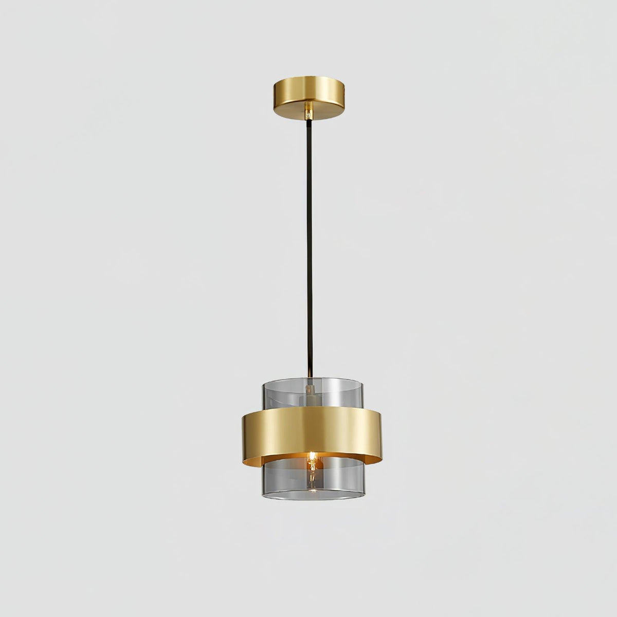 Kirivia Suspension en Laiton Cylindre Verre Contemporain