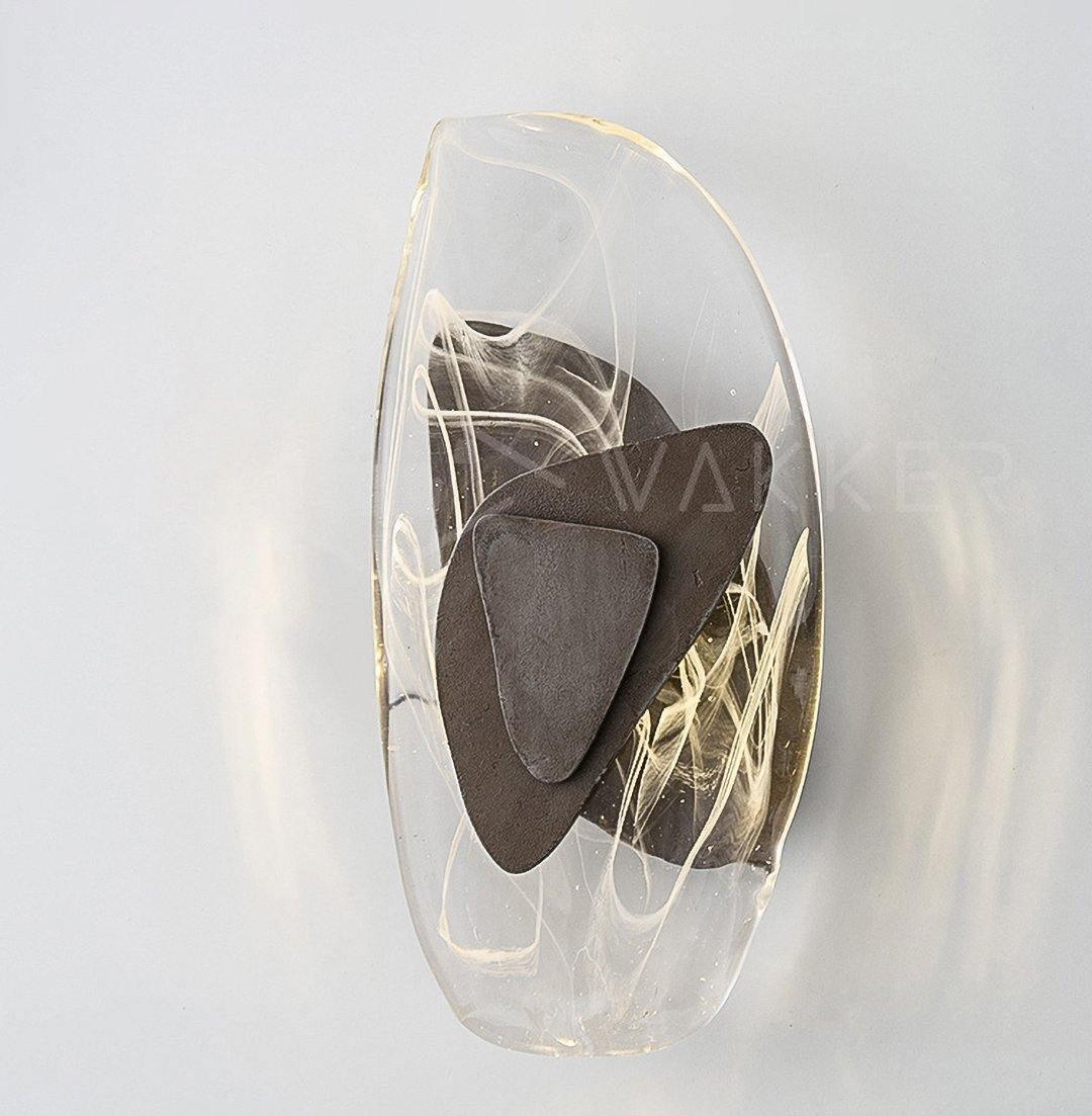 Beatrice Applique Murale Artistique en Verre Noir