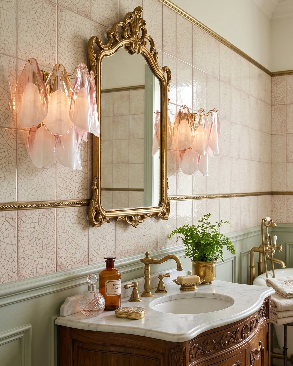 Angled view of the Foliage Wall Sconce showing its sculptural metal frame.