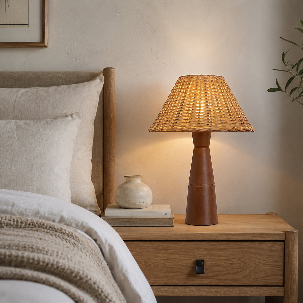 Top-down view of the Zaya Table Lamp's conical shade.