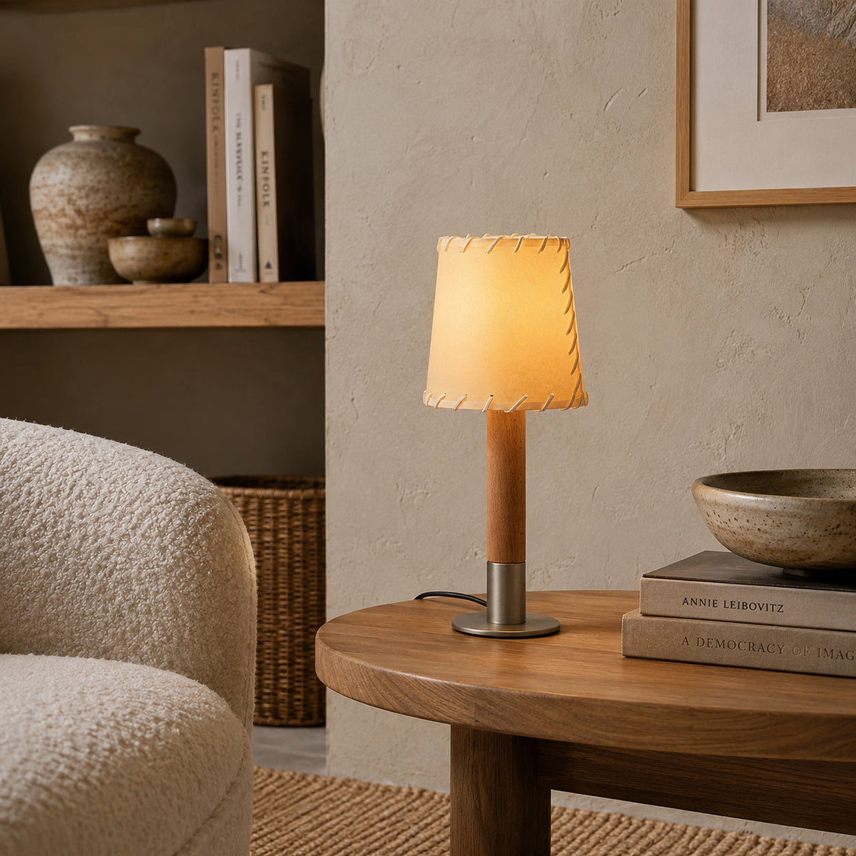 The taller size variant of the Kove Parchment Table Lamp.
