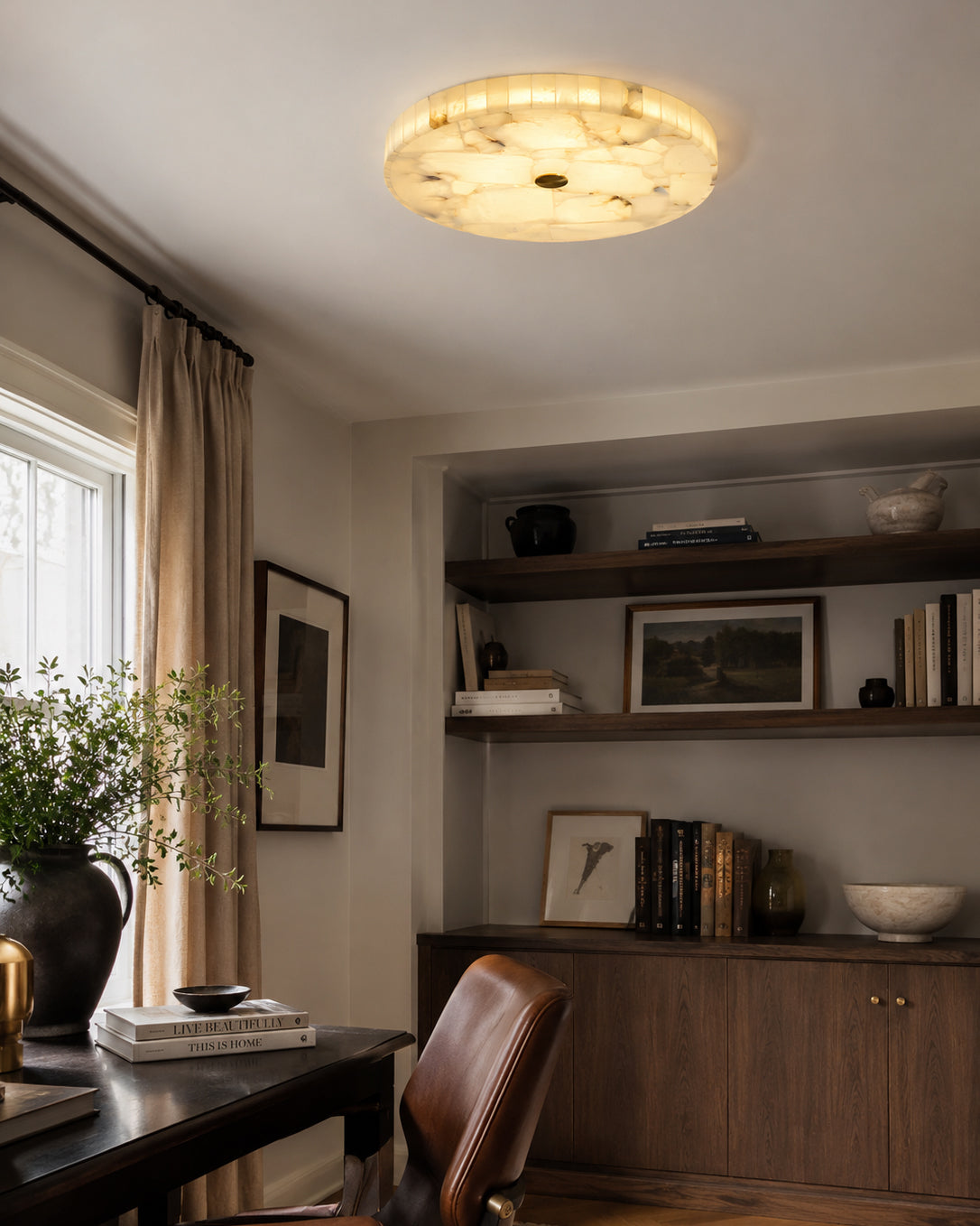 Lifestyle image of the ceiling mount in a contemporary hallway.
