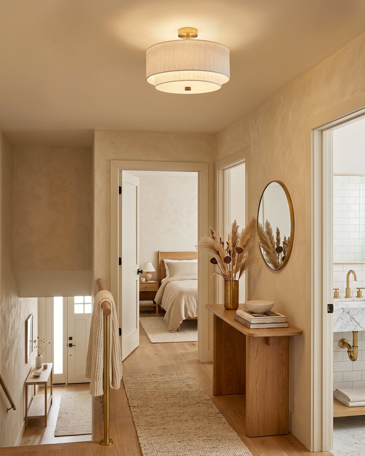 Side profile of the Elodie Drum Semi Flush Mount.