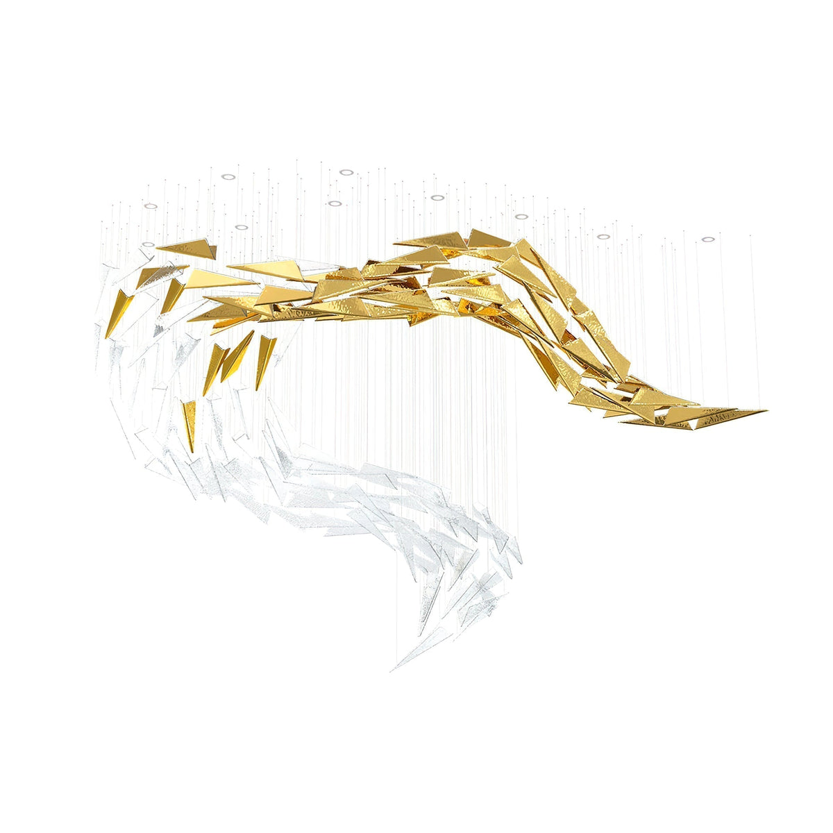 Clarene Verre Plume Forme Lustre