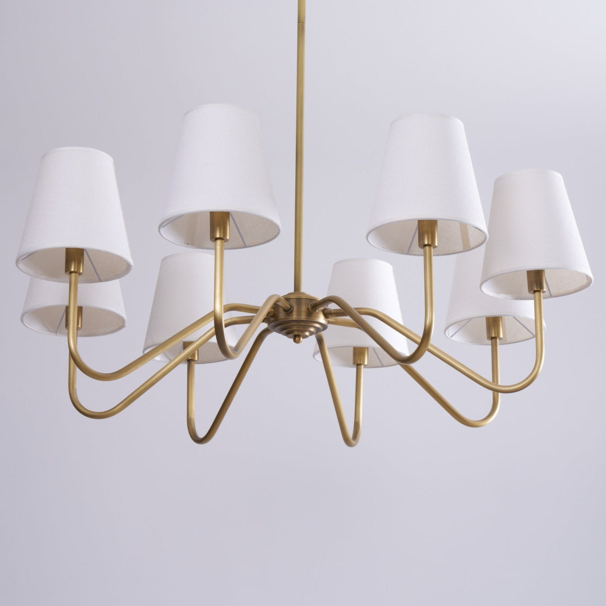 Sorina Lustre Industriel Vintage en Laiton et Tissu