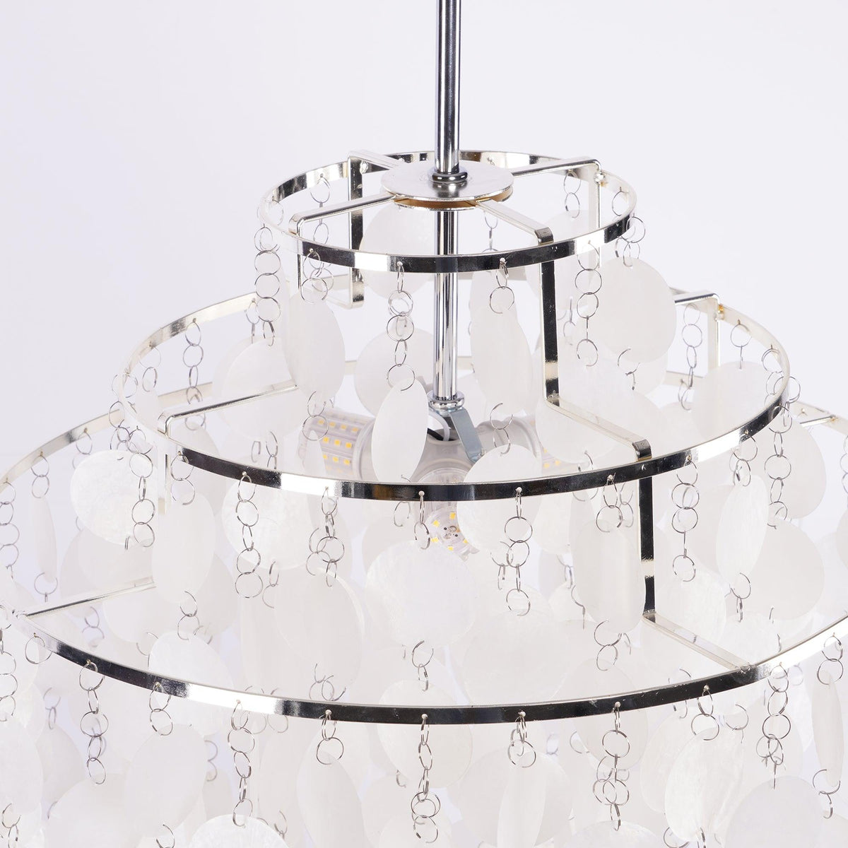Delene Suspension Lampe Anneau Rond en Coquillage