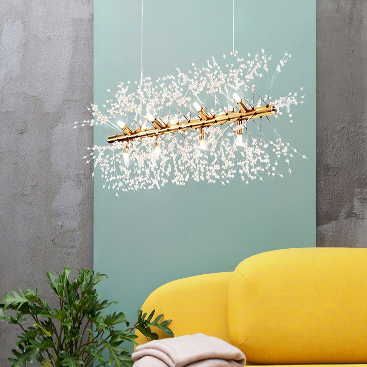 Bastiana Lustre Laiton Linéaire Cristal Branche
