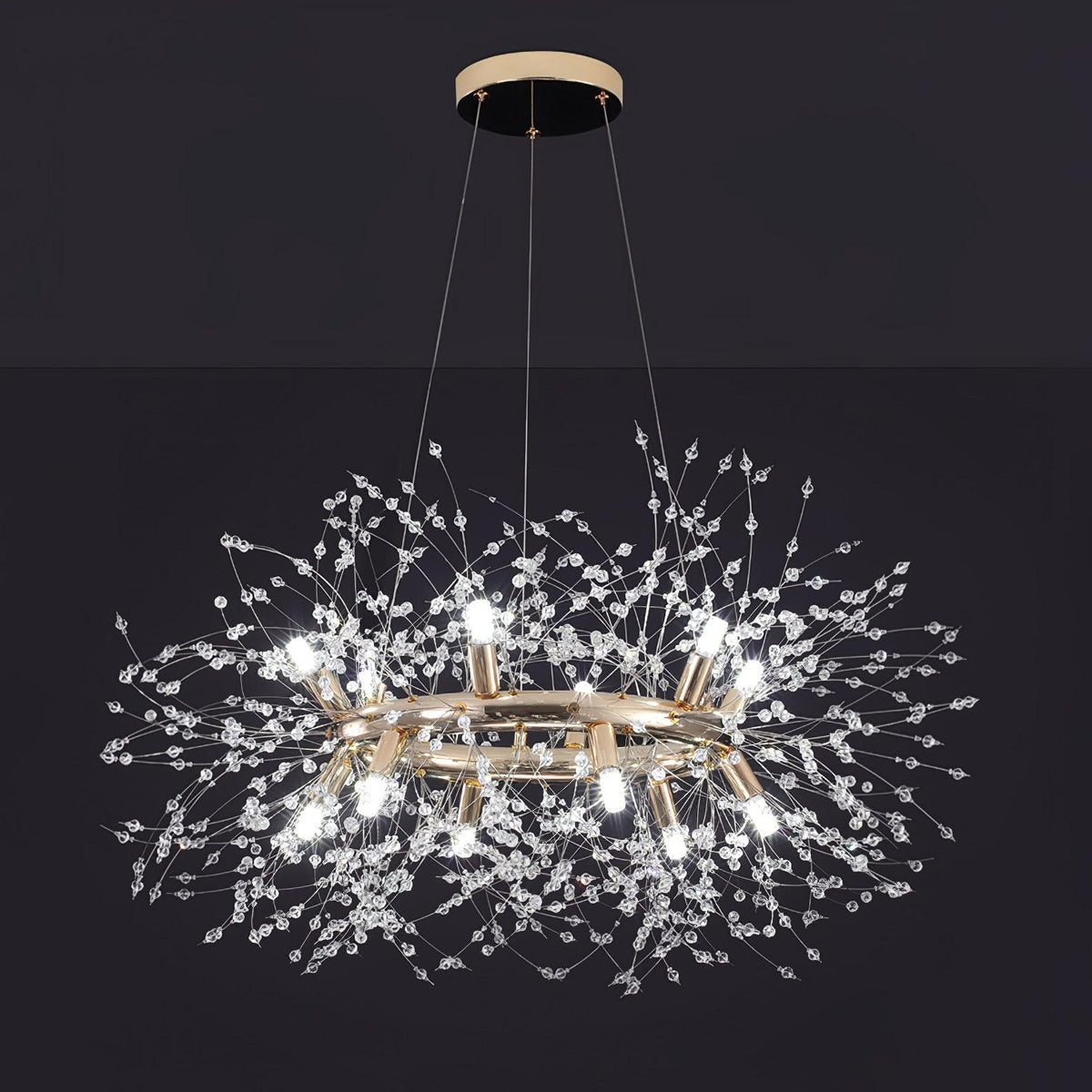 Kirelia Lustre Pissenlit Rond en Acier Inoxydable