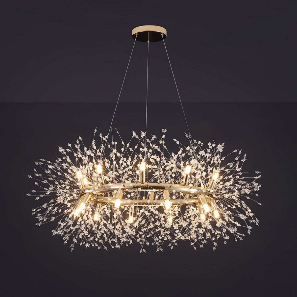 Kirelia Lustre Pissenlit Rond en Acier Inoxydable
