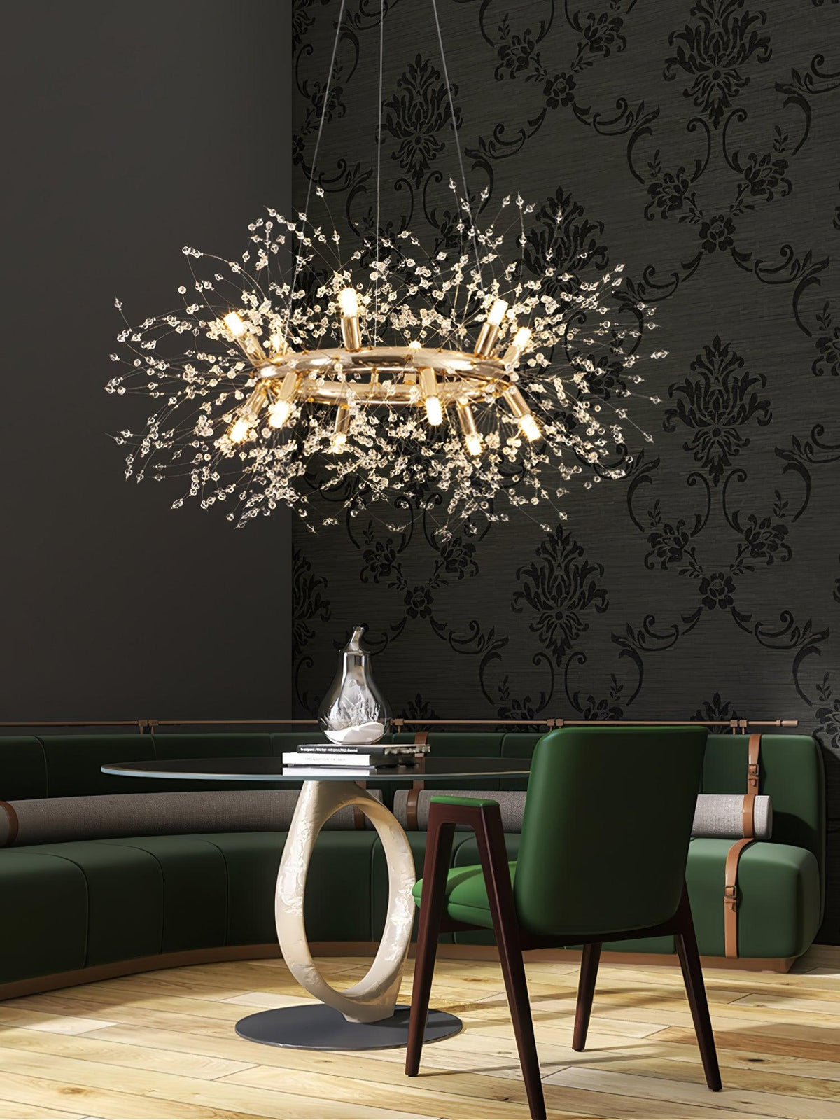 Kirelia Lustre Pissenlit Rond en Acier Inoxydable