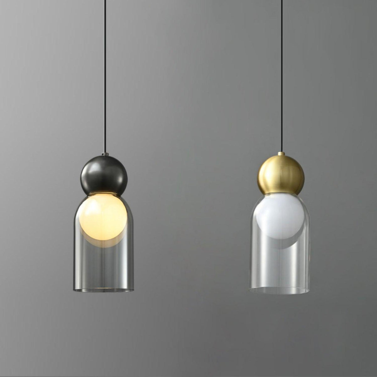 Aurine Suspension en Laiton Verre Nordique Géométrique