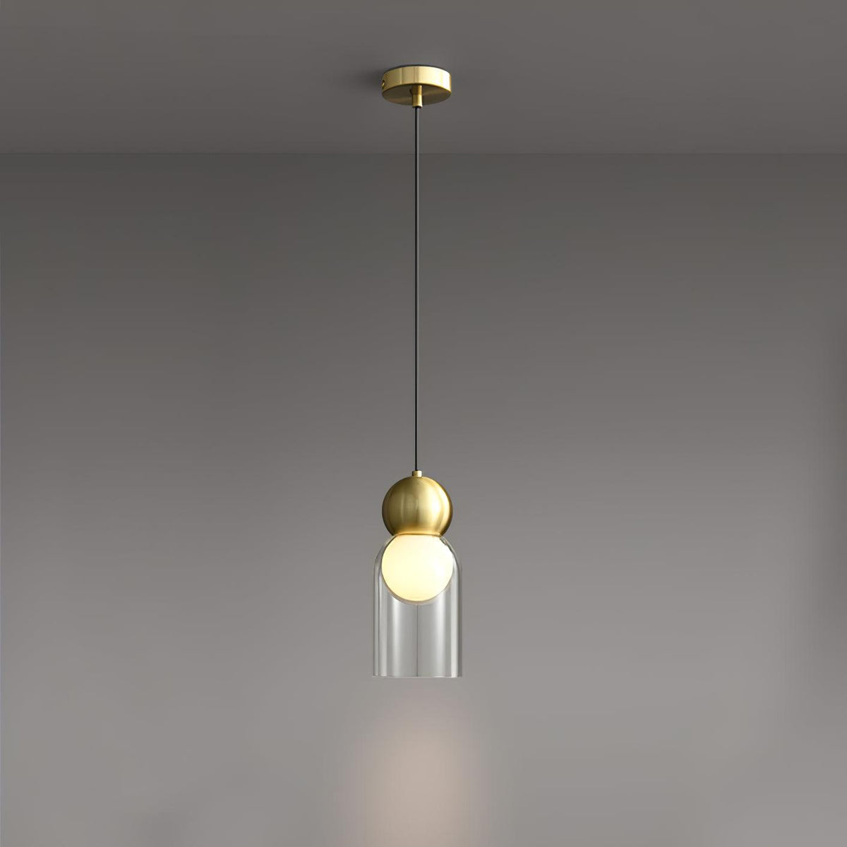 Aurine Suspension en Laiton Verre Nordique Géométrique