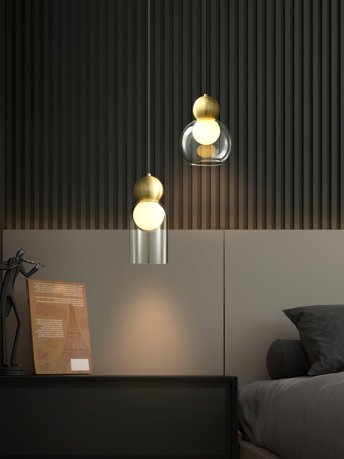 Aurine Suspension en Laiton Verre Nordique Géométrique