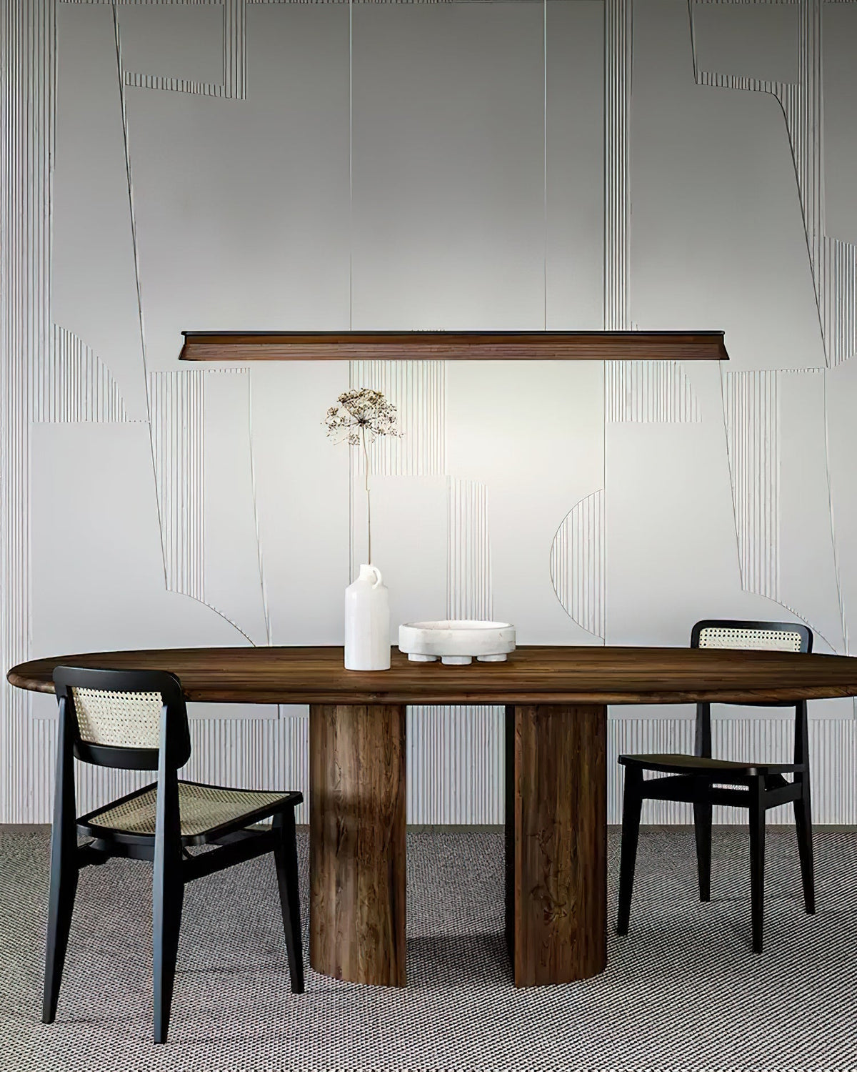 Soleris Suspension Lampe Poutre en Bois Minimaliste