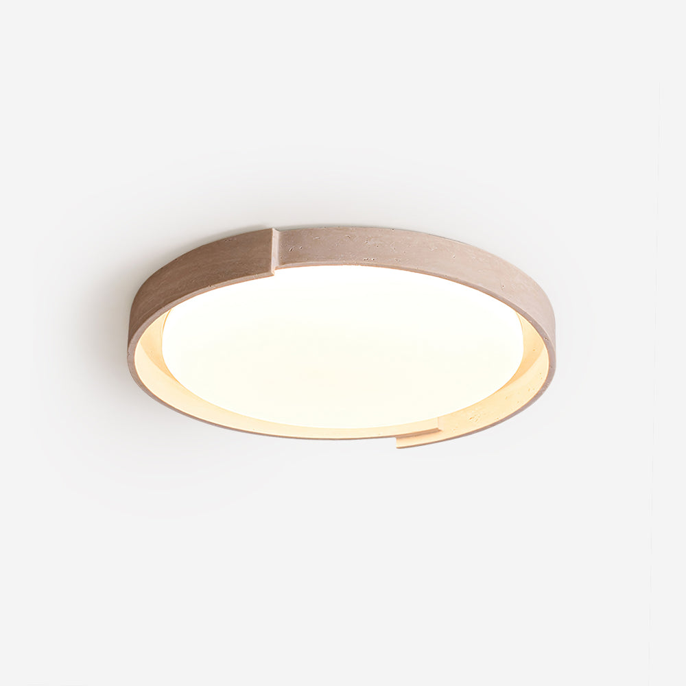 Solen Ceiling Light Minimalist Round Travertine-Neutral Decor