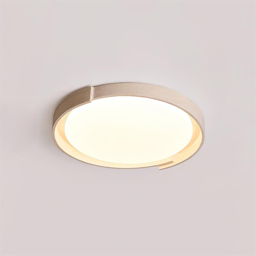 Solen Ceiling Light Minimalist Round Travertine-Neutral Decor