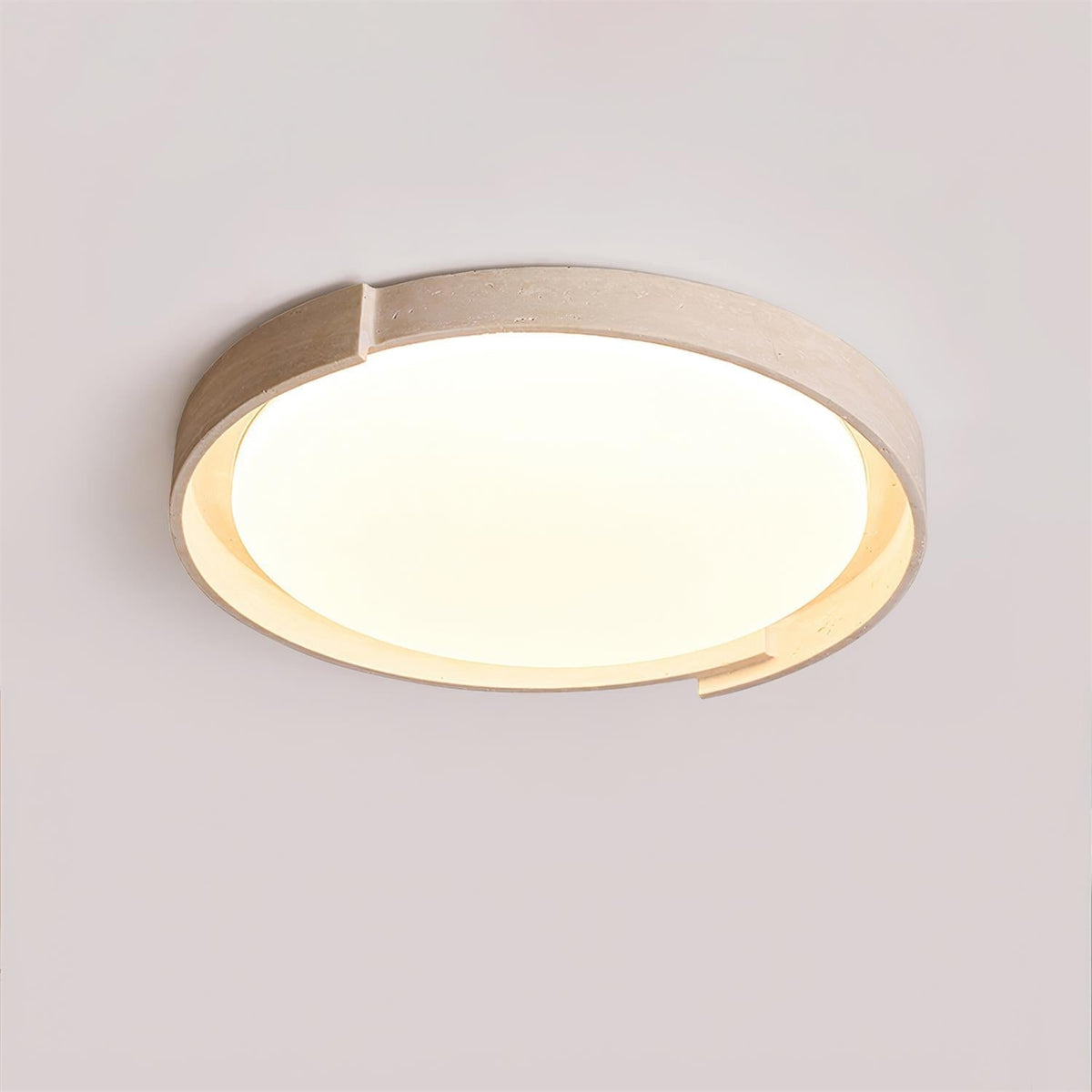 Solen Ceiling Light Minimalist Round Travertine-Neutral Decor
