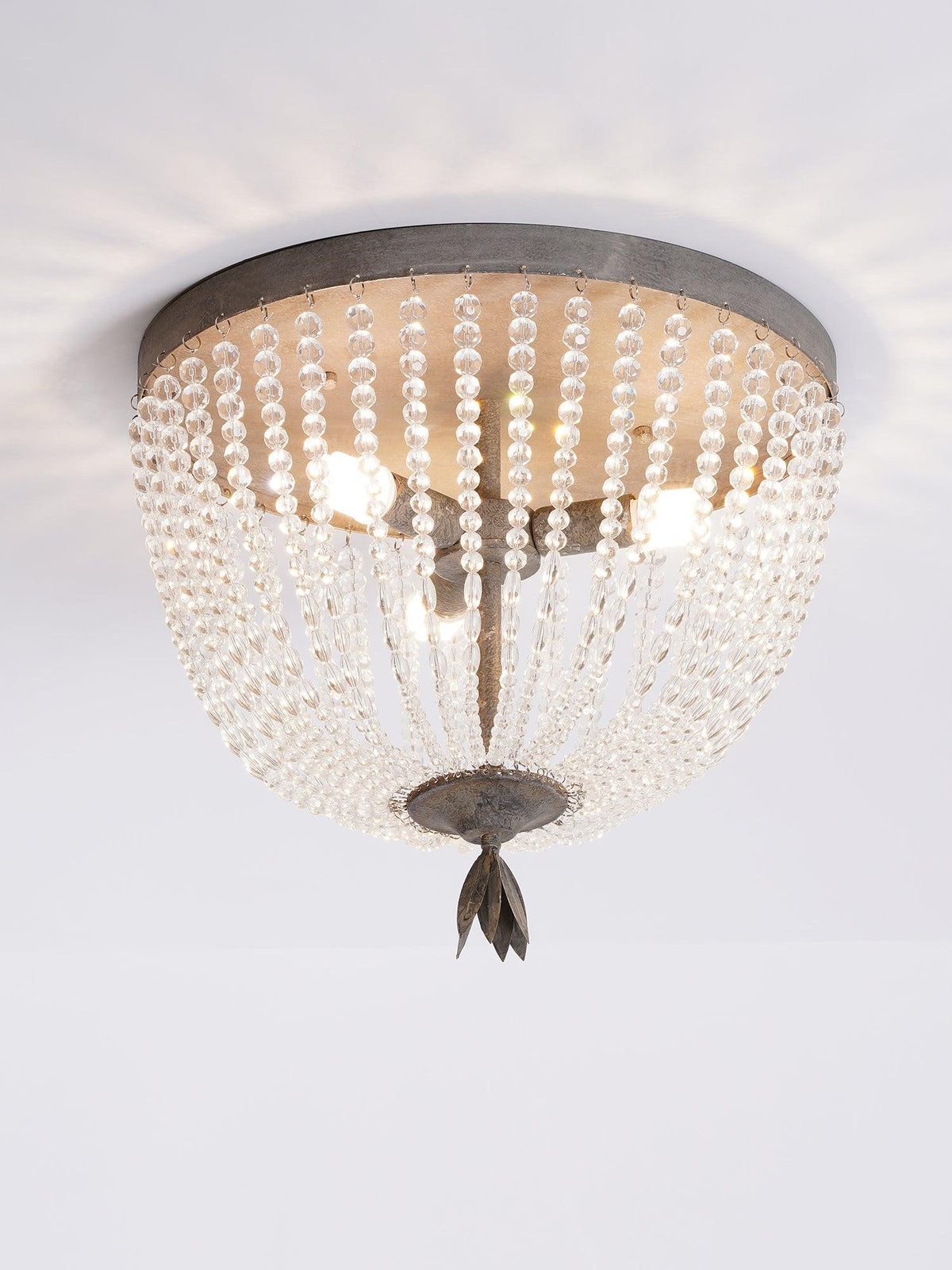 Galora Plafonnier avec brins de perles de cristal de luxe