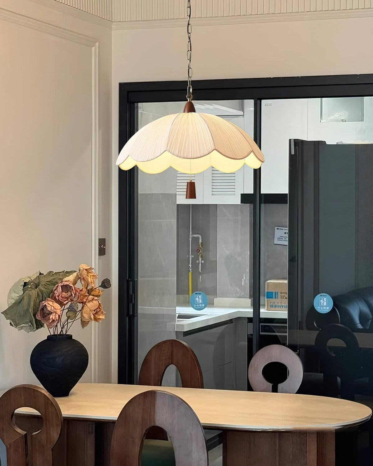 Dawson Pendant Light shown against a dark background to highlight its form.