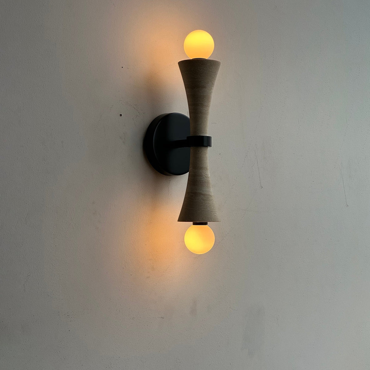 Aura Lampe Murale En Travertin Et Verre Minimaliste Moderne