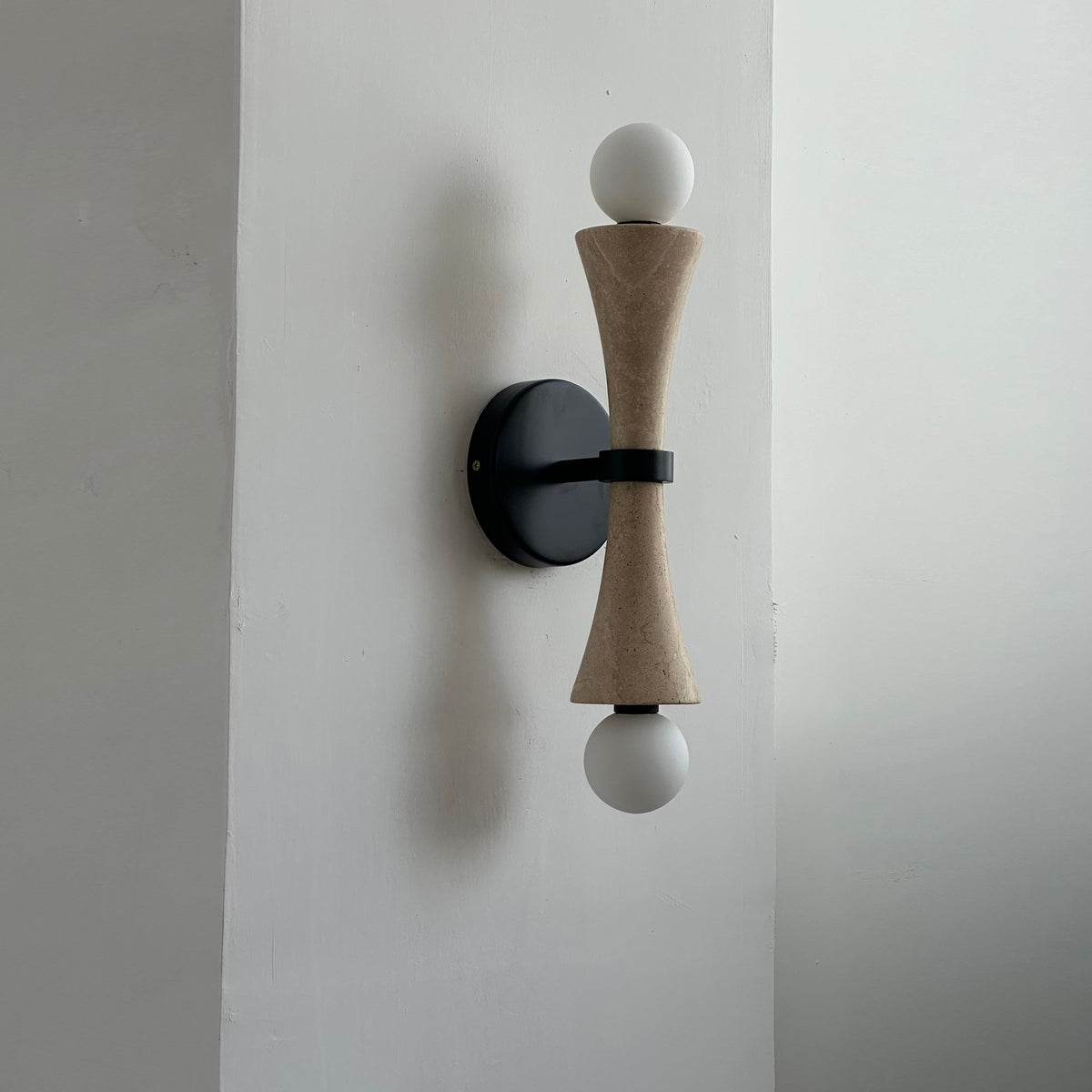 Aura Lampe Murale En Travertin Et Verre Minimaliste Moderne
