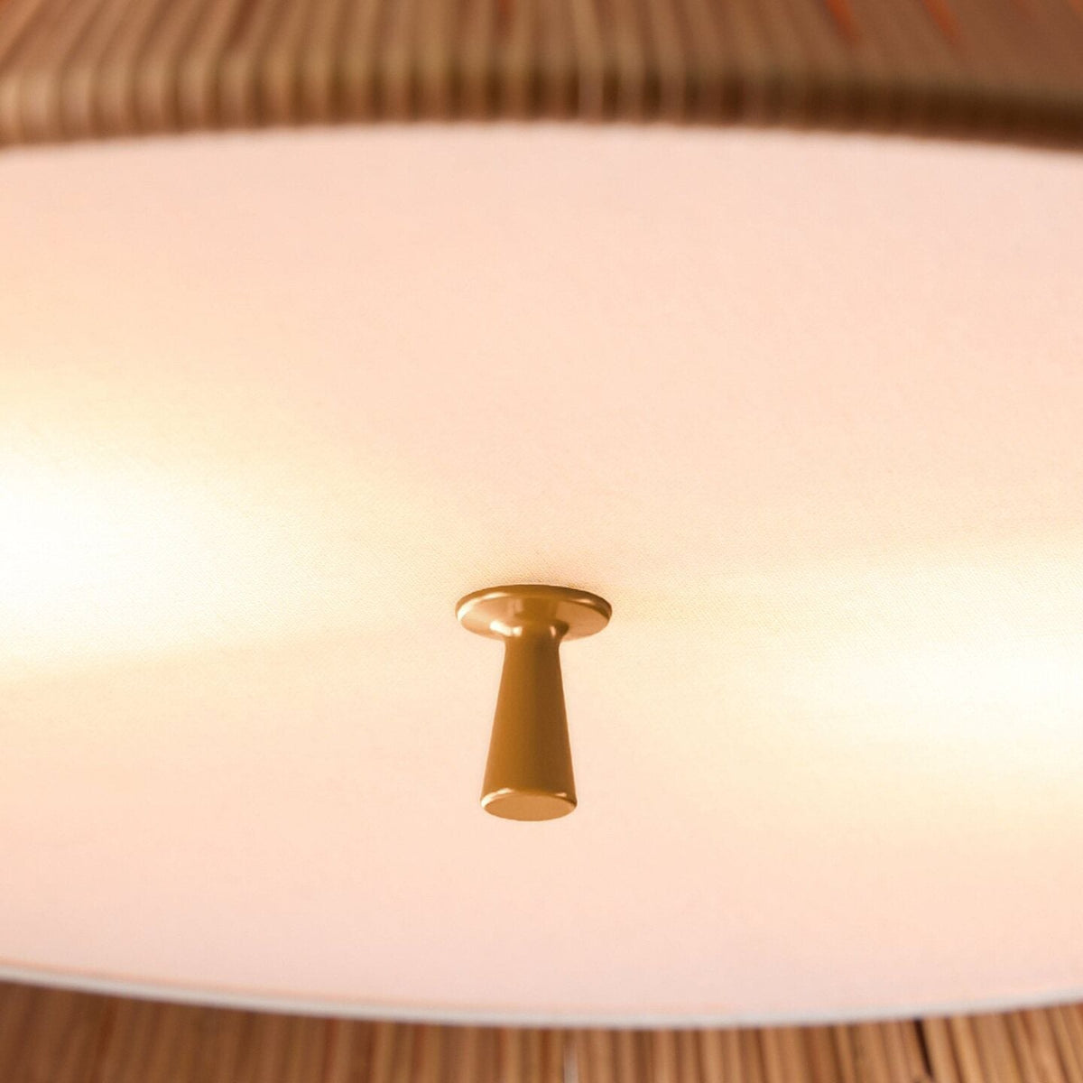 Product dimensions of the Bodie Rattan Ceiling Mount displayed on an image.