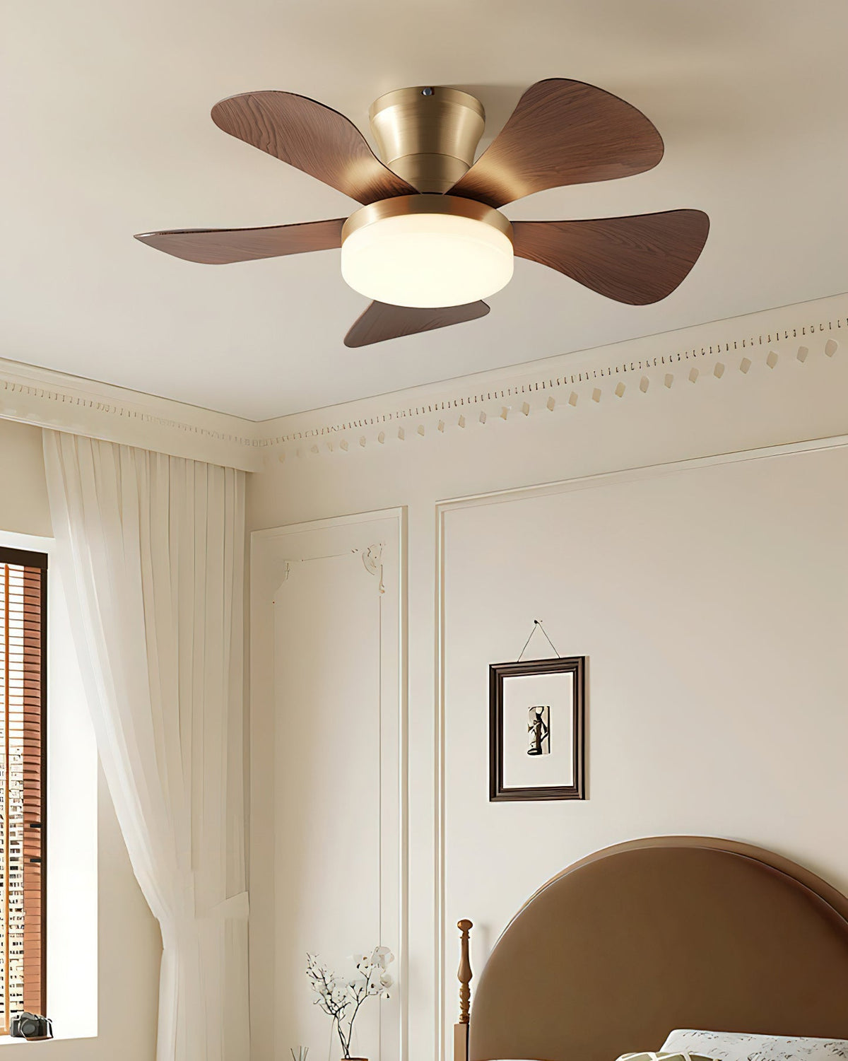 Model A of the Brennan Ceiling Fan Light with its unique blade design.