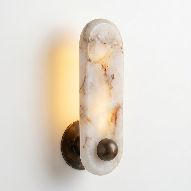 Product dimensions diagram for the Breuer Alabaster Wall Sconce.