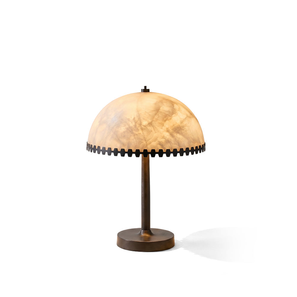 Bronson Dentil Alabaster Table Lamp on a neutral background.