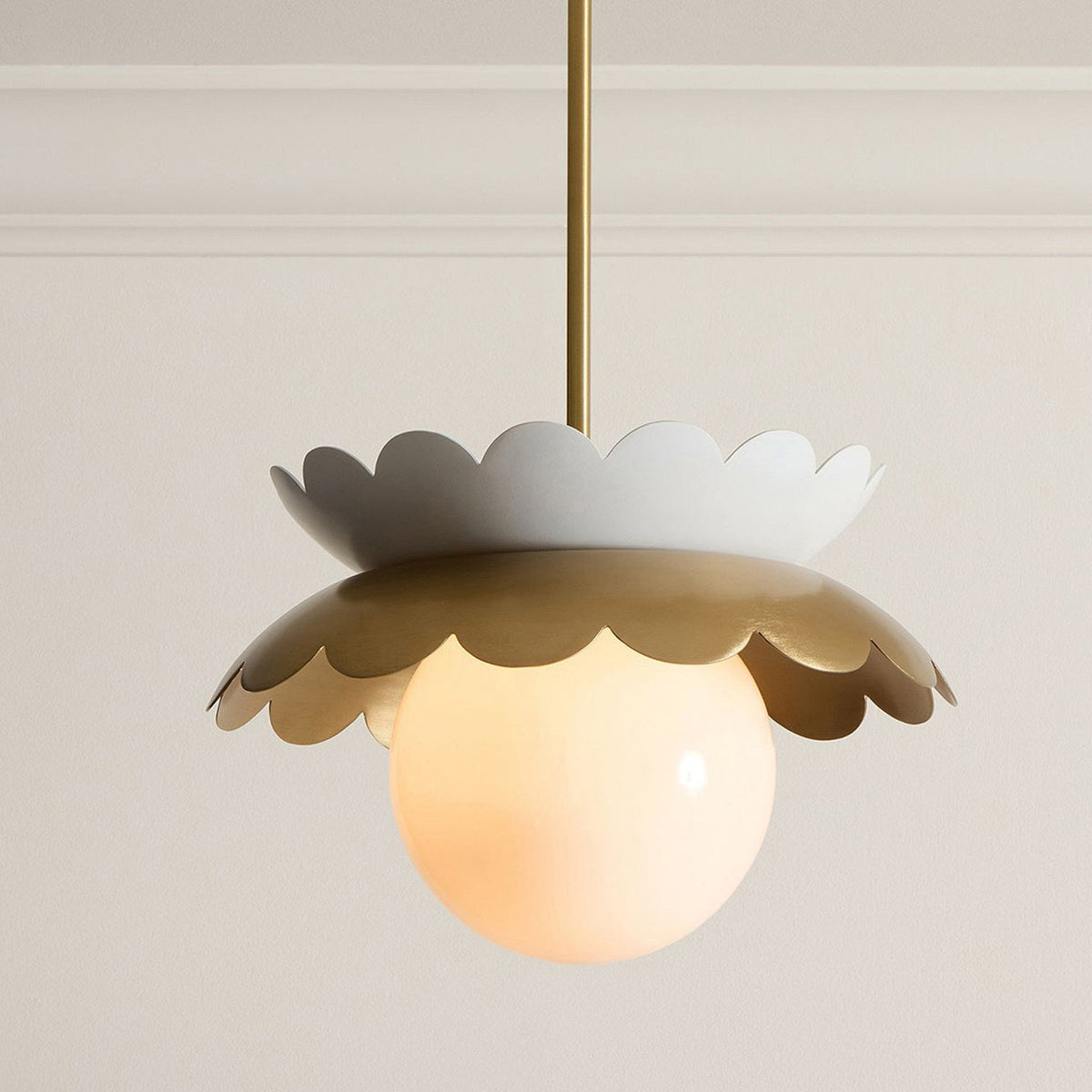 Product dimensions diagram for the Capri Globe Pendant Light.