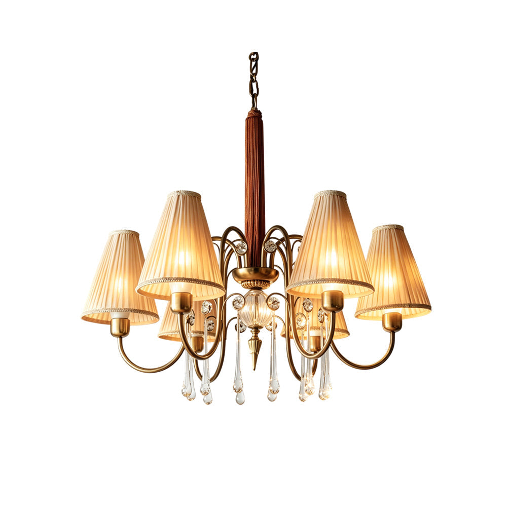 A shot focusing on the interplay of light refracting through the crystal elements.