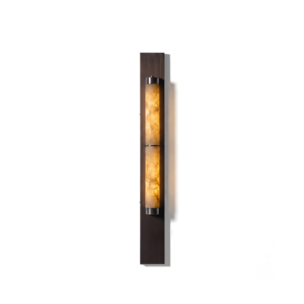Columnar Alabaster Wall Lamp in a modern living room.