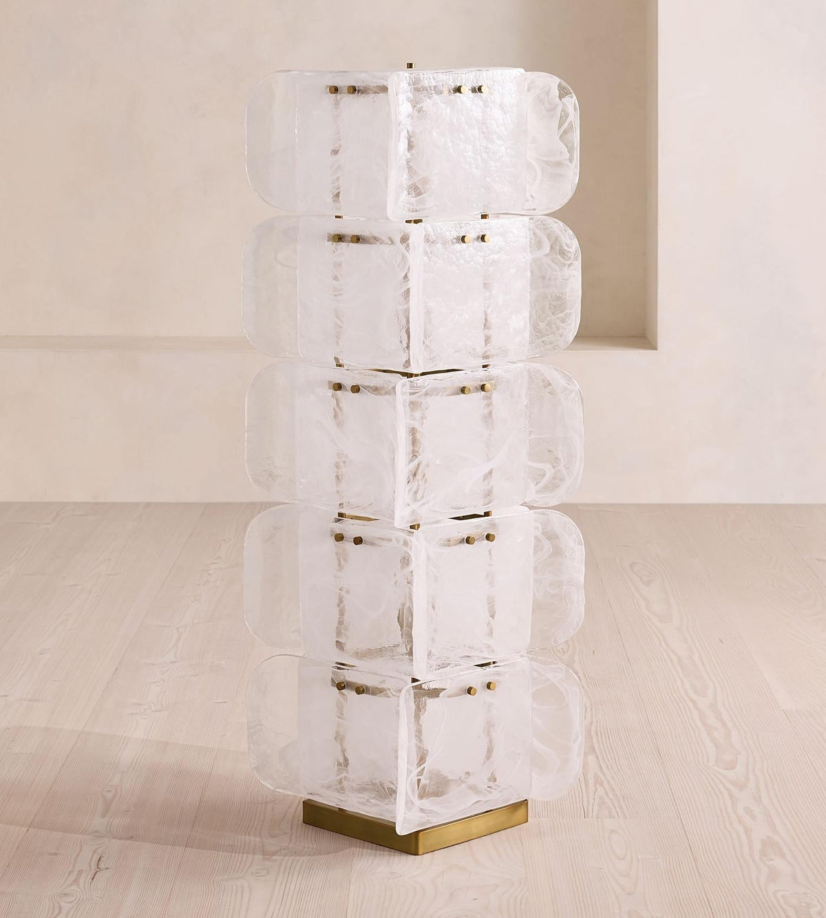 The green finish of the Cubo Totem Floor Lamp.