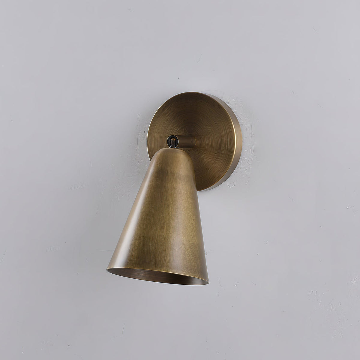 Full view of the standard brass Donna Swivel Sconce.