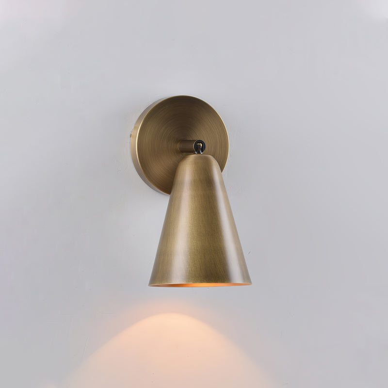 The sconce shown with a vintage-style Edison bulb.