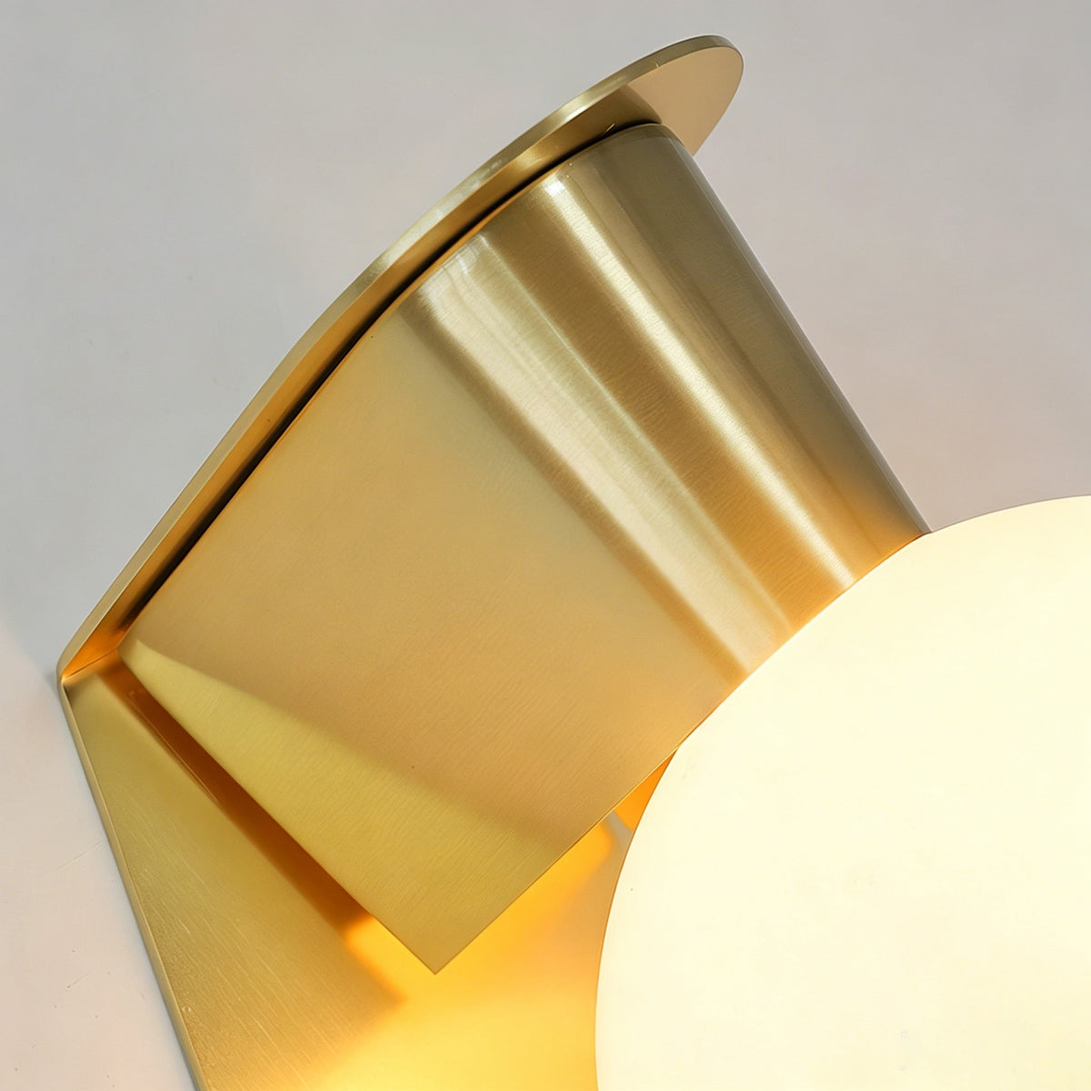 Product dimensions overlay on an image of the Gale Globe Wall Sconce.